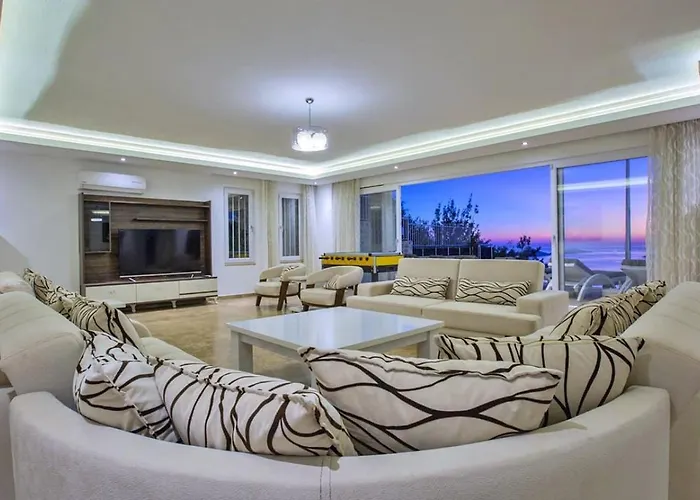Kiziltas 6 Bedroom Seaview With Private Pool Hot Tub 卡尔坎