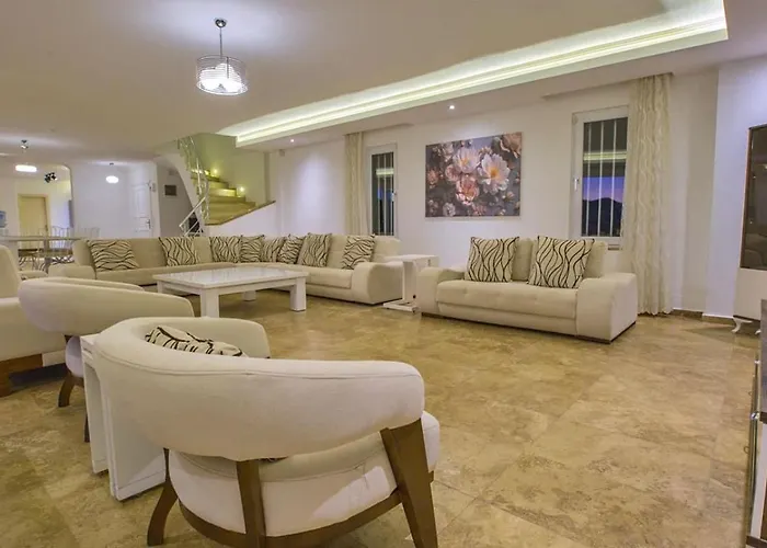 Kiziltas 6 Bedroom Seaview With Private Pool Hot Tub 卡尔坎