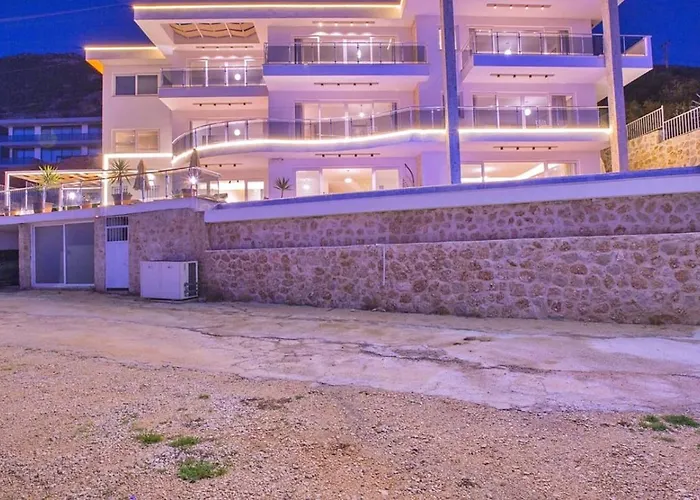 Kiziltas 6 Bedroom Seaview With Private Pool Hot Tub 卡尔坎